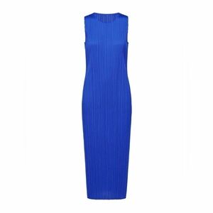 Pleats Please Issey Miyake Blue Sleeveless midi Dress sz 2